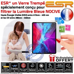 Trempé Bleue iPad H Anti-Rayures Chocs Verre Vitre AIR Filtre Multi-Touch A2324 Apple Oléophobe ESR Lumière Protection Ecran UV