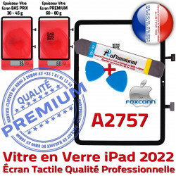 Vitre KIT Réparation Tablette 2022 Monté Professionnelle Adhésif iPad Oléophobe A2757 Ecran Verre PACK Tactile Noir Qualité