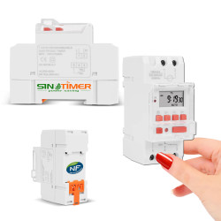 Jour-Nuit DIN Rail Creuses Electronique Contacteur Cumulus Hebdomadaire 30A 7200W Programmateur SINOTimer Automatique 7kW Heures