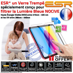 Filtre Bleue Anti-Rayures Protection Ecran ESR iPad Multi-Touch A2903 Verre Lumière Vitre Chocs Oléophobe AIR Trempé UV Apple H