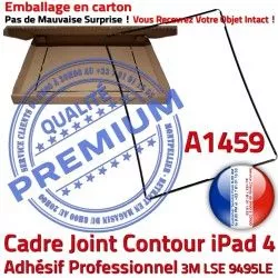 Plastique Joint Tablette Contour Apple Noir Vitre Tactile Precollé Cadre Ecran Autocollant N Réparation Adhésif iPad A1459 4 Châssis