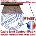 Joint Plastique iPad 4 A1459 N Autocollant Tactile Precollé Vitre Contour Réparation Cadre Tablette Noir Ecran Châssis Adhésif Apple