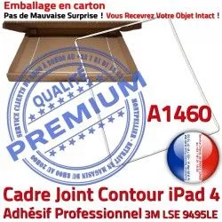 Joint Réparation Vitre iPad Autocollant Cadre Châssis Ecran B Contour Adhésif 4 A1460 Blanc Tactile ABS Apple Tablette Plastique