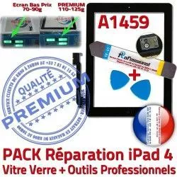 PACK Qualité Tactile Verre A1459 iPad iPad4 Outils Réparation HOME Démontage PREMIUM Adhésif 4 Oléophobe Noire Precollé Vitre KIT Bouton N