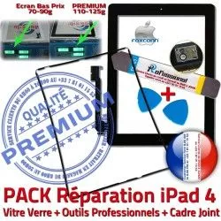 Joint PACK Verre Bouton N 4 Apple Tactile Outils Vitre Precollé HOME PREMIUM Cadre Réparation Tablette Adhésif iLAME KIT Noire iPad4 Chassis iPad