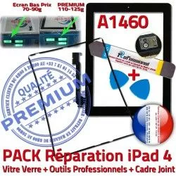 Cadre iPad4 Noire PACK Tactile Adhésif iLAME Joint Precollé Vitre Bouton KIT Chassis Apple iPad Tablette Réparation Outils 4 Verre A1460 N HOME