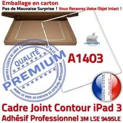 Joint ABS Apple B Contour Châssis A1403 Vitre Autocollant Blanc Adhésif iPad Tactile Ecran Réparation Tablette Plastique 3 Cadre