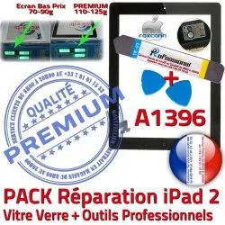 Outils iPad KIT A1396 N Adhésif 2 Bouton Réparation Qualité PREMIUM HOME Oléophobe Vitre Démontage Precollé PACK iPad2 Noire Tactile Verre