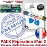 PACK iPad2 iLAME Joint B Réparation Tablette Outils Apple Verre Vitre Precollé PREMIUM Blanche Adhésif Chassis Bouton Cadre Tactile HOME