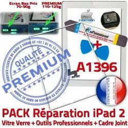 2 iLAME PREMIUM Verre Precollé PACK iPad A1396 B Apple Réparation Vitre Joint HOME Cadre Tactile Adhésif Bouton iPad2 Tablette Outils Blanche