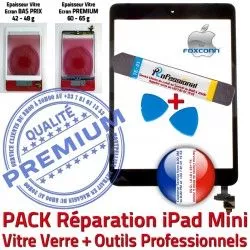 Nappe MINI1 PACK Precollé Adhésif KIT Mini Réparation Vitre Verre 1 Noire Noir Qualité Tactile Apple Démontage HOME Outil iPad PREMIUM Tablette Bouton