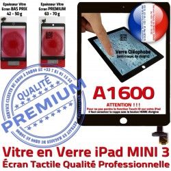 Ecran Bouton Caméra Adhésif Réparation Oléophobe iPad Monté Fixation Home Vitre Verre Noir A1600 Nappe Tablette Tactile Mini3 Filtre
