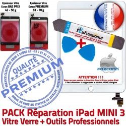 PACK Complet PREMIUM Qualité Adhésif A1599 Tablette Attention Verre Mini MINI3 B Blanche Tactile KIT Réparation TouchID Vitre iPad Démontage A1600 Outil
