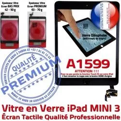 A1599 Adhésif Home Monté Verre Tactile Mini3 Ecran Caméra iPad Vitre Nappe Fixation Bouton Noir Tablette Filtre Oléophobe Réparation