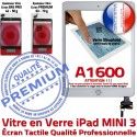 iPad Mini3 A1600 Blanc Adhésif Tactile Home Filtre Ecran Tablette Monté Bouton Vitre Réparation Caméra Nappe Oléophobe Fixation Verre