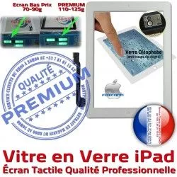 PREMIUM Qualité Apple Fixation Tactile iPad4 iPad Complet Blanche Precollé Adhésif Vitre iPad3 HOME Réparation Ecran Oléophobe Caméra Verre Bouton