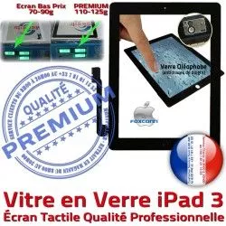 Qualité A1430 3 PREMIUM Verre HOME Fixation iPad A1403 iPad3 Remplacement Apple Precollé A1416 Nappe Oléophobe Caméra Vitre Bouton Tactile Noir PN Ecran Adhésif