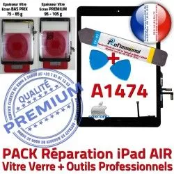 Precollé Verre Outils A1474 Qualité Noire Démontage Adhésif iPad PREMIUM Bouton N Réparation HOME Vitre Oléophobe Tactile KIT AIR PACK