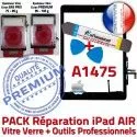 PACK iPad AIR A1475 N Vitre Qualité Bouton Démontage HOME PREMIUM Noire Precollé KIT Tactile Adhésif Réparation Verre Outils Oléophobe