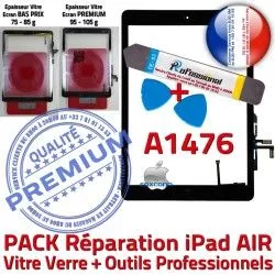 Bouton Precollé Réparation Démontage Vitre Verre AIR iPad Oléophobe KIT PACK Outils Tactile Adhésif A1476 N PREMIUM HOME Noire Qualité