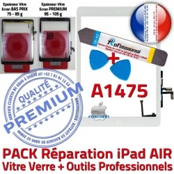 PREMIUM KIT A1475 iPad Blanche Bouton Nappe Outils Vitre Réparation PACK Tactile Precollé Oléophobe Adhésif Qualité Verre B AIR HOME