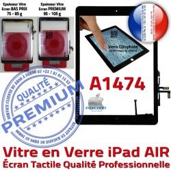 A1474 Verre Caméra HOME Monté Nappe Oléophobe iPad Fixation Vitre AIR IC Ecran Adhésif Tablette Tactile Noir Réparation Qualité