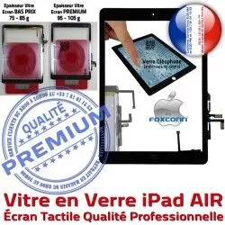 Fixation 5 Noir Tablette Ecran Bouton Verre Qualité HOME Tactile AIR Vitre Adhésif iPad Nappe Caméra iPad5 Monté Oléophobe Réparation