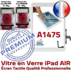 Verre Blanc Caméra Ecran Nappe Fixation Qualité Monté Vitre Tablette AIR iPad Réparation Oléophobe HOME IC A1475 Tactile Adhésif