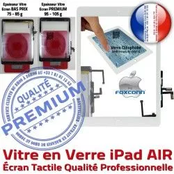 HOME AIR iPad Caméra Ecran Verre Tablette Monté Blanc Tactile Réparation 5 Fixation Adhésif Vitre Qualité Nappe iPad5 Oléophobe Bouton