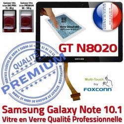 Vitre Prémonté Verre Galaxy GT-N8020 Qualité Samsung LCD Supérieure Adhésif N Assemblée N8020 GT NOTE Ecran Noire 10.1 en Tactile PREMIUM