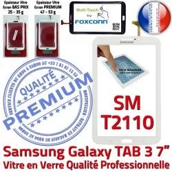 Adhésif Vitre TAB3 Verre Tactile Assemblée PREMIUM Ecran B Supérieure SM-T2110 en Tab3 Prémonté 7 Galaxy Qualité Samsung Blanche LCD