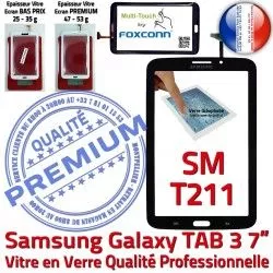 Tactile Prémonté Vitre PREMIUM Verre Tab3 LCD TAB3 Galaxy SM-T211 en Qualité Assemblée Adhésif N Noire Ecran Samsung Supérieure 7