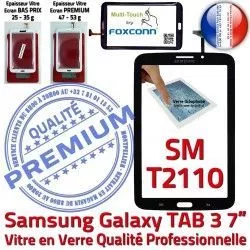 Prémonté Samsung TAB3 Tab3 LCD Supérieure Galaxy Tactile Verre Adhésif Qualité Assemblée Ecran PREMIUM Noire en SM-T2110 Vitre 7 N