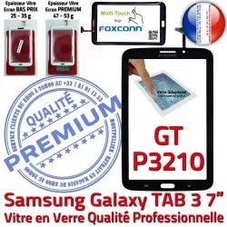 N Tab3 Supérieure Ecran PREMIUM Vitre Tactile Verre Galaxy en Qualité Assemblée LCD Adhésif Samsung Noire 7 Prémonté TAB3 GT-P3210