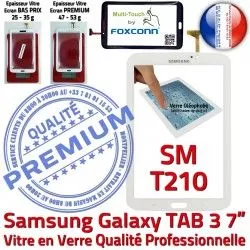 Prémonté LCD Vitre Verre Assemblée Ecran Galaxy TAB3 Qualité Samsung 7 en Adhésif Blanche 3 T210 TAB SM-T210 SM Supérieure B Tactile PREMIUM