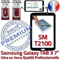 SM-T2100 Samsung Verre Ecran TAB Supérieure Vitre Adhésif Assemblée TAB3 3 Qualité en T2100 N 7 Prémonté LCD Noire Galaxy PREMIUM Tactile SM