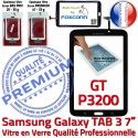 Samsung Galaxy GT-P3200 Tab3 N Assemblée Verre PREMIUM Noire Tactile Prémonté Vitre LCD P3200 Adhésif GT en 7 Ecran Qualité TAB3 Supérieure