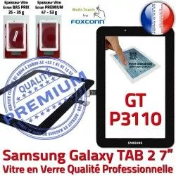 P3110 Supérieure Galaxy Samsung 2 inch PREMIUM TAB2 Assemblée GT Noir LCD Ecran TAB GT-P3110 Adhésif Verre Noire 7 Vitre Prémonté Tactile Qualité