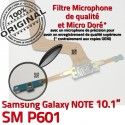 SM-P601 Micro USB NOTE Charge Réparation Samsung Nappe MicroUSB OFFICIELLE SM de Pen Chargeur Connecteur P601 Qualité Galaxy Contact ORIGINAL Doré