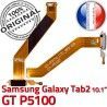 GT-P5100 Micro USB TAB2 Charge Réparation Connecteur P5100 Contacts Galaxy Samsung 2 de MicroUSB OFFICIELLE Qualité Dorés GT TAB ORIGINAL Nappe Chargeur