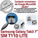 Samsung Galaxy Tab 3 T110 USB Prise Connecteur SM Connector Chargeur 7 souder Dock Dorés charge de Micro Pins inch à TAB ORIGINAL