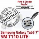 Samsung Galaxy Tab 3 T110 USB souder Connector Dock 7 ORIGINAL Prise Chargeur à Dorés charge Connecteur inch Micro TAB de SM Pins