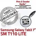 Samsung Galaxy Tab 3 T110 USB charge SM Chargeur Dorés de ORIGINAL à Micro TAB inch souder Prise Connecteur 7 Dock Pins Connector