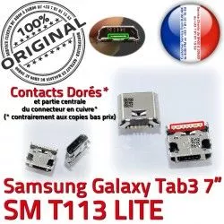 Tab3 Samsung Connector souder Prise Dorés de Dock USB charge SLOT Qualité Pins TAB3 Fiche MicroUSB à ORIGINAL Galaxy SM-T113 Chargeur