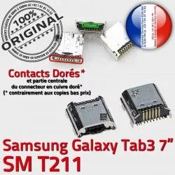 Tab charge Chargeur Connector Prise Micro USB souder Galaxy SM Pins TAB Connecteur 7 inch ORIGINAL de 3 Dorés à Dock T211 Samsung