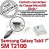 Samsung Galaxy Tab3 SM-T2100 USB Prise Chargeur Pins charge Fiche ORIGINAL souder MicroUSB de Dorés SLOT Connector TAB3 à Qualité Dock