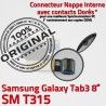 SM-T315 Micro USB TAB3 Charge SM Chargeur Qualité Réparation MicroUSB Connecteur Galaxy T315 TAB Nappe OFFICIELLE Dorés Contacts Samsung 3 de ORIGINAL