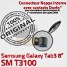 SM-T3100 Micro USB TAB3 Charge OFFICIELLE Qualité 3 TAB Connecteur SM Galaxy de ORIGINAL Samsung MicroUSB Dorés Réparation Contacts Chargeur T3100 Nappe