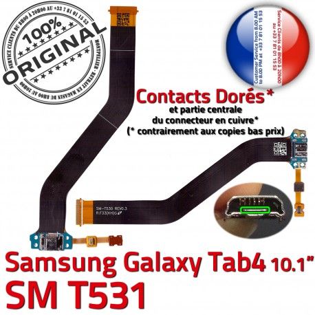 Samsung Galaxy TAB 4 SM-T531 Ch Dorés Contacts Nappe MicroUSB de Charge TAB4 Qualité OFFICIELLE Réparation ORIGINAL Connecteur Chargeur