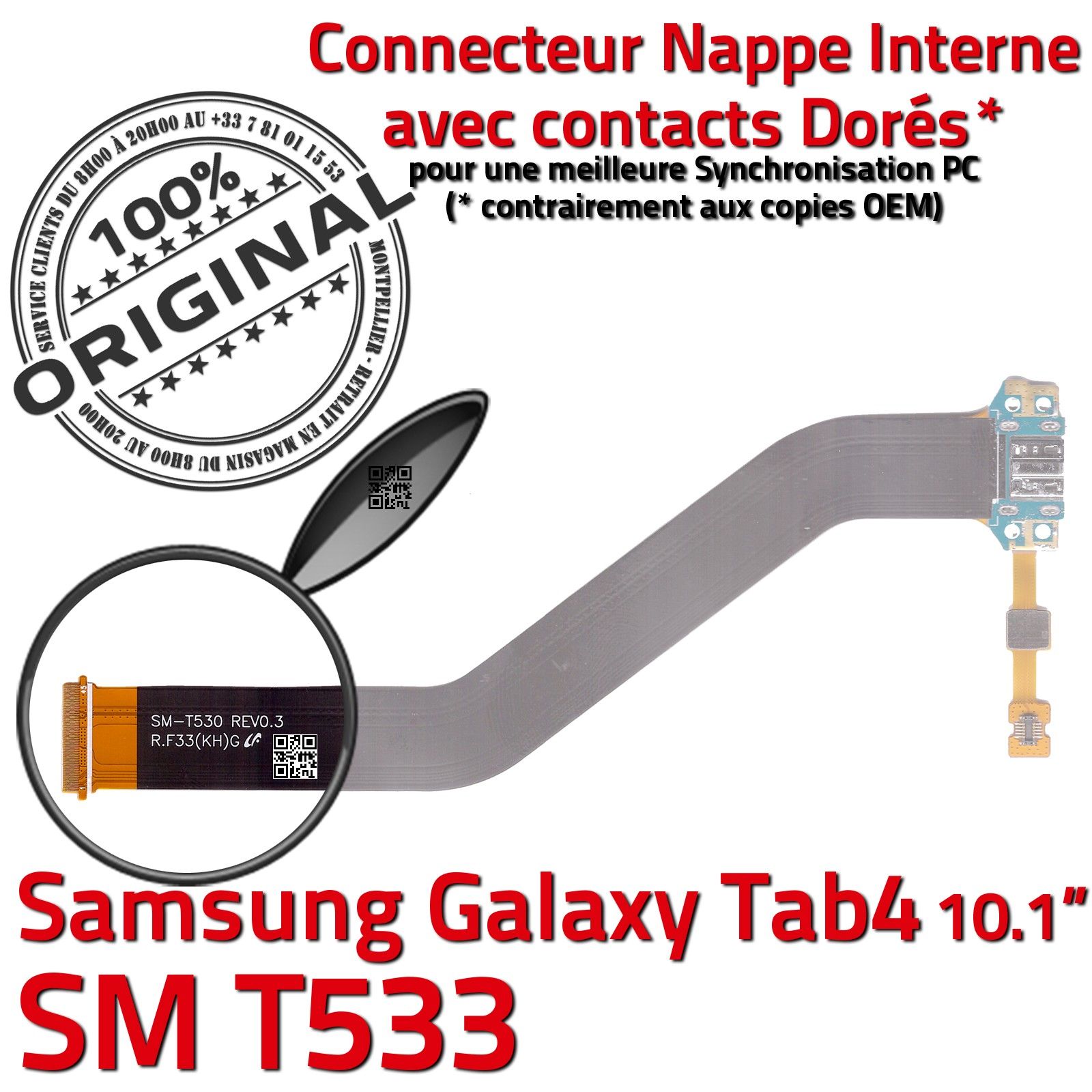ORIGINAL Samsung Galaxy TAB4 T533 Connecteur de Charge MicroUSB Nappe Microphone 